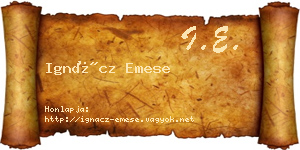 Ignácz Emese névjegykártya